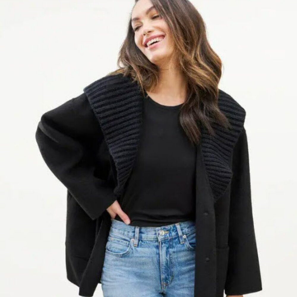 Splendid Annika Sweater Mix Jacket with Hood – Size